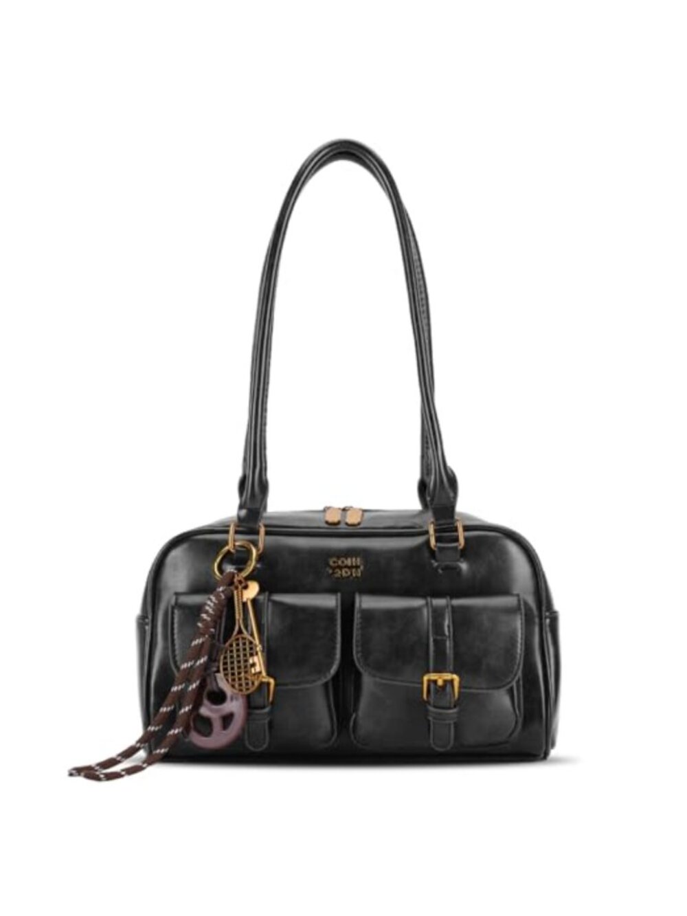 PU Leather Y2K Shoulder Bag Multiple Pockets Retro Underarm Purse